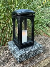 Lanterna tombale base lampada tombale luce tombale granito nero oro argento