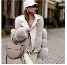 WOMENS GENUINE FOX FUR LEATHER
