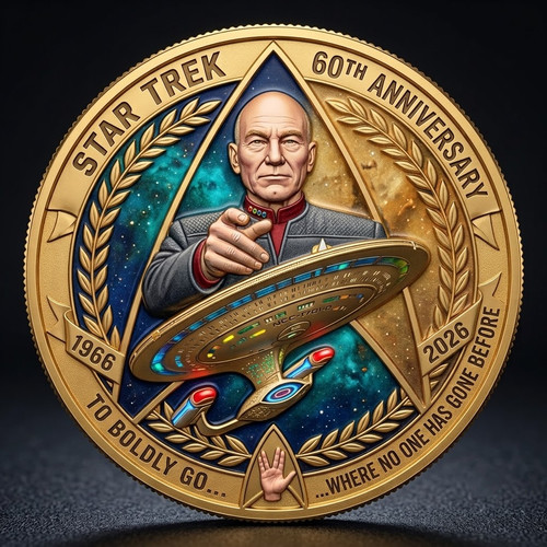 Moneta commemorativa star - star, trek
