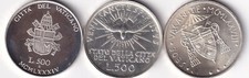 CITTA' DEL VATICANO LOTTO DI 3 MONETE DA 500 LIRE IN FDC