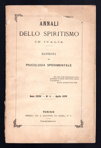 Annali dello spiritismo - spiritismo, in