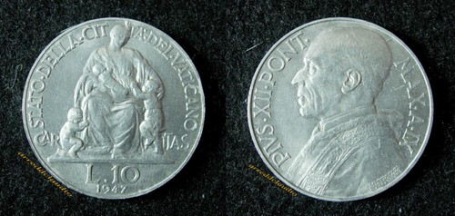 Vaticano lire 1947 pio - 1947,