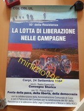 Manifesto 50°anniversario Della Resistenza 1994 Carpi Originale D'epoca 