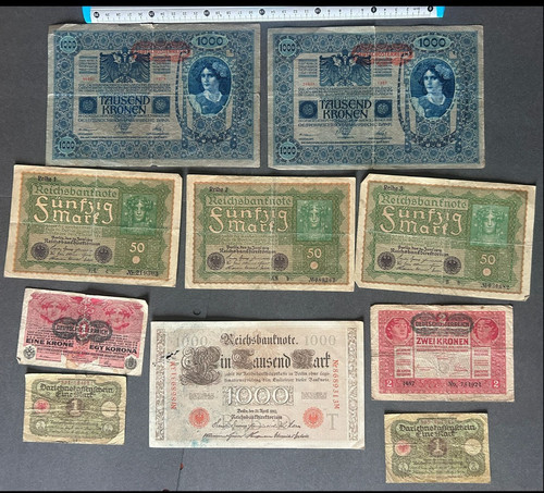 Lotto banconote antiche kronen - banconote,