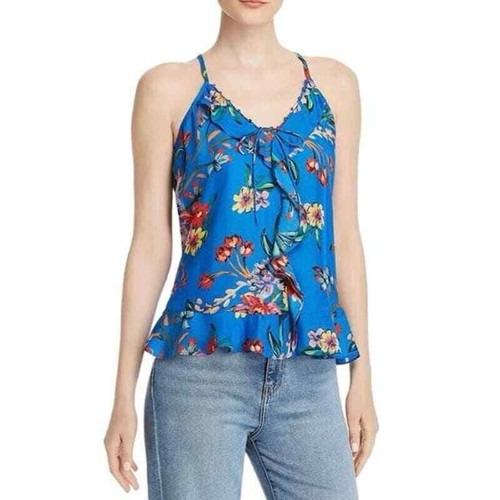Top parker blu floreale - blu,