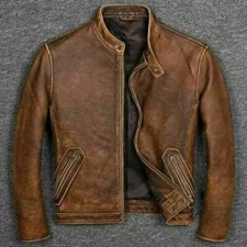 Giacca pelle uomo moto Cafe