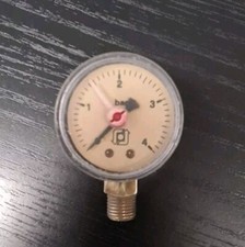 Manometro per acqua 0 4  attacco posteriore 1/4 Rame 