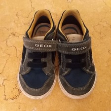scarpe bambino 22, GEOX, camoscio blu e giallo / sintetico blu e giallo 
