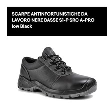 SCARPE ANTINFORTUNISTICHE DA LAVORO NERE BASSE N44 S1-P SRC A-PRO low Black
