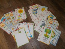 48 schede Alfabetiere scolastico vintage completo abeceDario murale + numeri