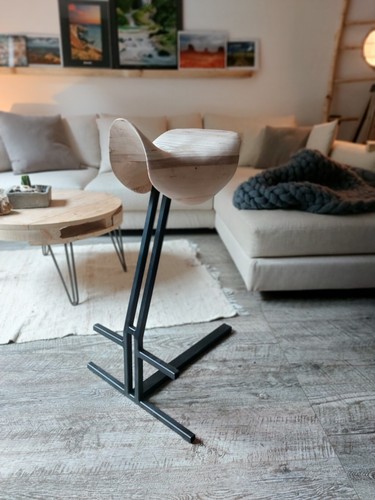 Sgabello legno ferro design - e,