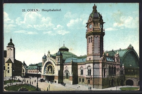 Cartolina colonia stazione - colonia,,