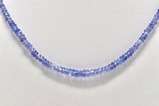 AAA Delicato girocollo blu tanzanite sfaccettato Rondelle gemma perline...