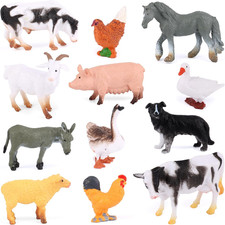 12 Pezzi Mini Fattoria Animali