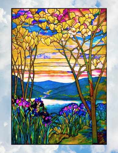 Tiffany magnolia iris finto - e,