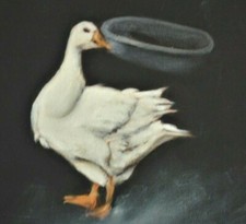 Erica CLAISSE -(?) (XXI) Gemälde 2007: GROSSE GANS VOR EINER ZINKWANNE 