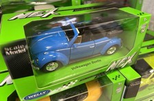 automodello VOLKSWAGEN MAGGIOLINO BEETLE CABRIOLET WELLY metallo APRIBILE 11 CM