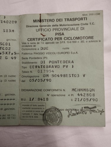 Piaggio bravo libretto - bravo,