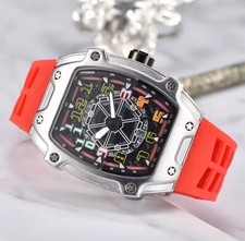 Orologio Richard Fashion Style Rapper Mille Colorful Deal Silver Red