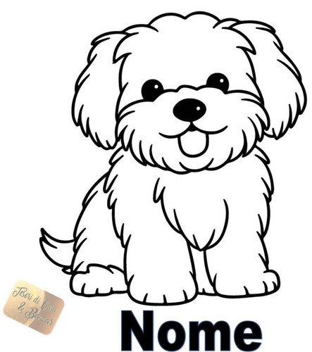 Adesivo auto cane maltese - cane, +