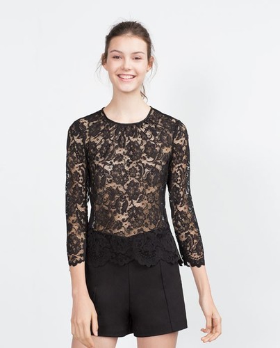 Top donna zara nero - top,