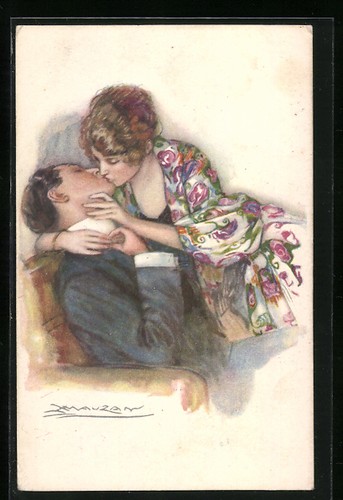 Cartolina artista mauzan - cartolina, d'artista