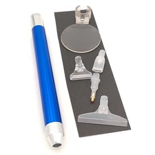 Penna luminosa con vernice diamantata blu + lente d'ingrandimento e teste mul...