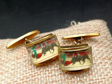 GEMELLI PER UOMO VINTAGE '60/70  - SOUVENIR SPAGNA - IMMAGINE CORRIDA