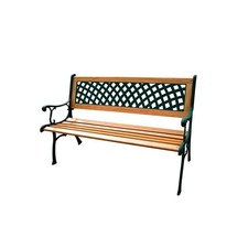 Panca da giardino Rombo - 74 x 52 x 125 cm - ghisa/legno - nero - Garden Friend
