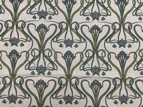 Rennie tessuto lino - blu, verde