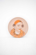 Piatto Dipinto A Mano Firmato Verzolini Clown 24 Cm Mod. D