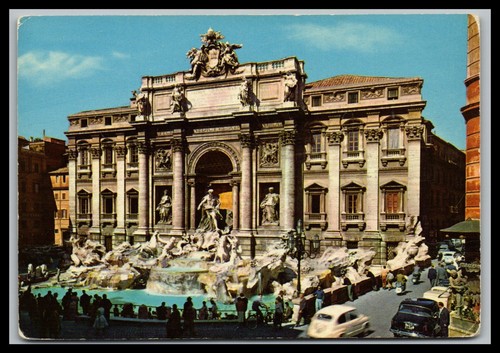 Cartolina roma fontana - roma,