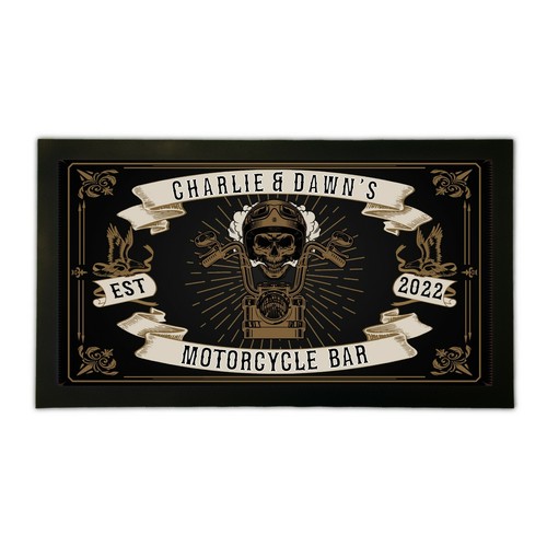 Personalised bar runner mat - personalised,