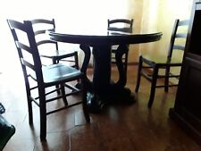 tavolo rotondo da soggiorno allungabile con 4 sedie in legno