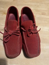 Mocassino uomo Santoni in suede rosso