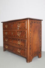 Antico Canterano comò 1750  noce con intarsi e bosso e radica. Cassettone Luigi 