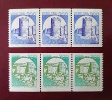 FRANCOBOLLI ITALIA MNH 1981 TRITTICI CASTELLI. ROTOLO NUMERATO