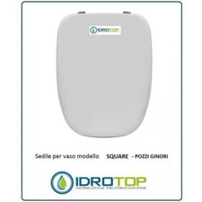 Copriwater Pozzi Ginori SQUARE  BIANCO  Cerniera Cromo-Sedile-Asse Wc