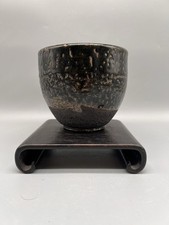 Fioriera Raku nera