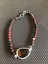 braccialetto in Diaspro rosso e occhio di gatto marrone CORETTA