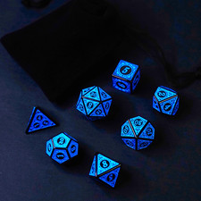 Set 7 Dadi Blue Dice D&D GDR