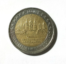 Moneta Rara  2 Euro Germania 2007 Castello di Schwerin-Mecklenburg -Vorpommern