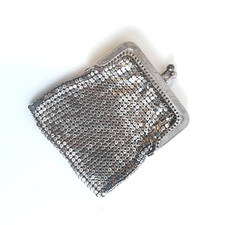 BORSELLINO PORTAMONETE VINTAGE IN MAGLIA D'ARGENTO