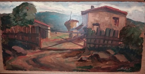 Paesaggio antico olio - paesaggio,