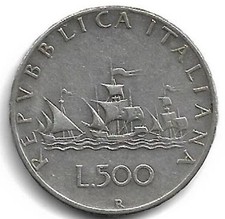 Moneta argento 500 - argento, lire