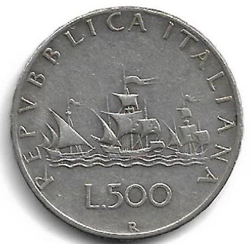 Moneta argento 500 lire - moneta,