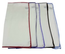 POCHETTE uomo bianco con bordo color 100 % seta MADE IN ITALY