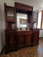 Credenza con vetrina fine 800 con Inserto In Marmo 