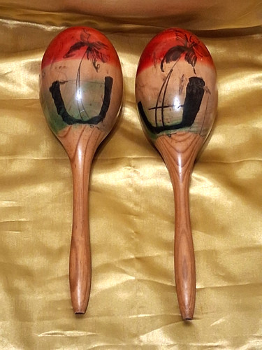 Maracas vintage legno - maracas, in