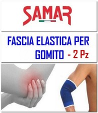FASCIA ELASTICA GOMITO GOMITIERA 2 Pz SUPPORTO TUTORE SPORT TENNIS PALESTRA 